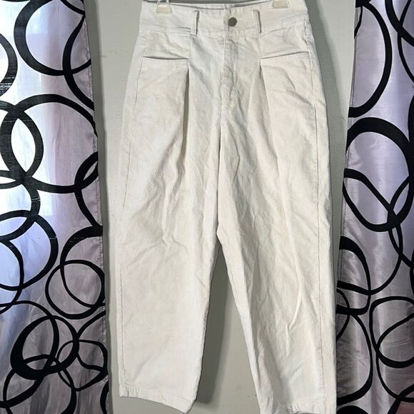 NiNi21 Corduroy, high waisted cropped pants, Italian size 40 US size small - Picture 1 of 10
